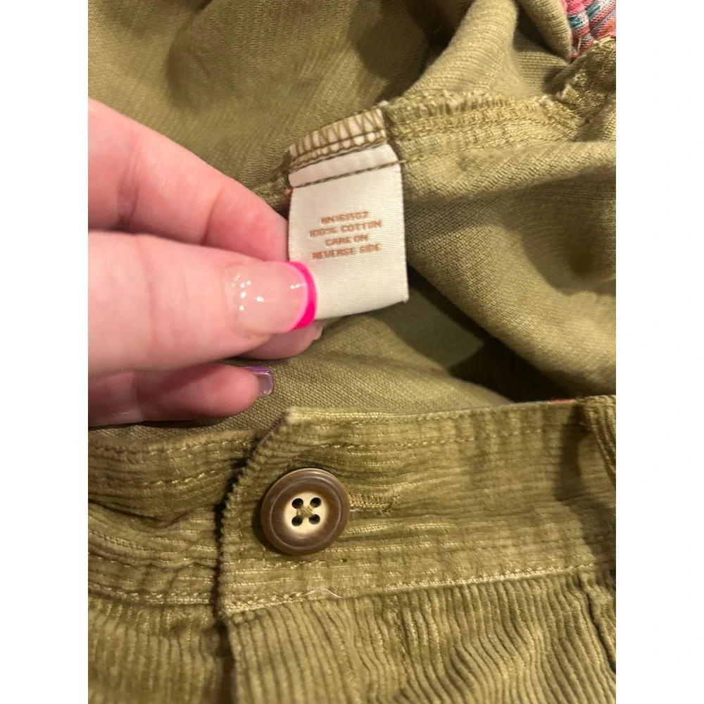 The Territory Ahead Shorts‎ Olive Green Corduroy Elastic Waist XXL Mens Casual